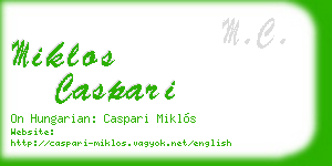miklos caspari business card